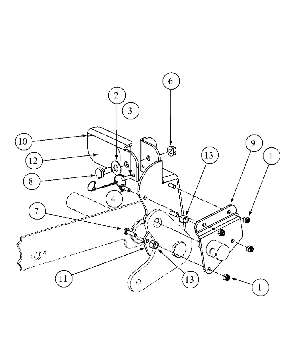 Foot Pedal Deck Lift Assembly Diagram and Parts List for M54-HN 53BB5ETW750-24-HP Cub Cadet Lawn Tractor